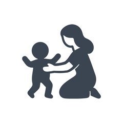 Mother Teaching Walking Icon