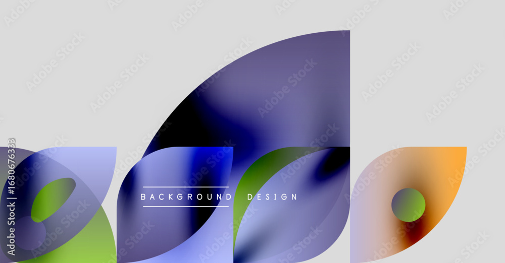Wall mural abstract shapes, vibrant colors, modern design. gradient overlays create dynamic visual effect. mini