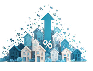 Fototapeta premium Houses and percentages, upward trend