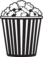 Black Vector of Popcorn | Silhouette Snack Illustration