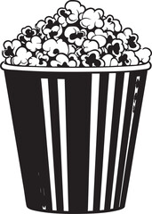 Black Vector of Popcorn | Silhouette Snack Illustration