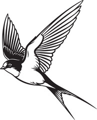 swallow Line Art Vector Illustration