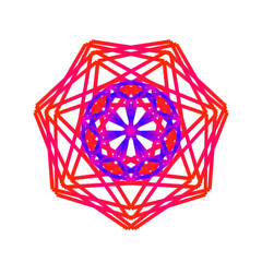 Mandala abstract line art is a combination of brushstrokes and vibrant colors for screen printing on fabrics cups bowls and objects.