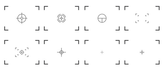 Set of camera screen vector illustration