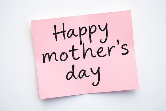 Text Happy mothers day on pink note