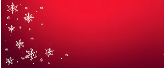 Festive Winter Background with Snowflakes on a Gradient Red