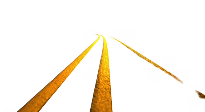 Close up of yellow road lines on dark asphalt with textured pavement background