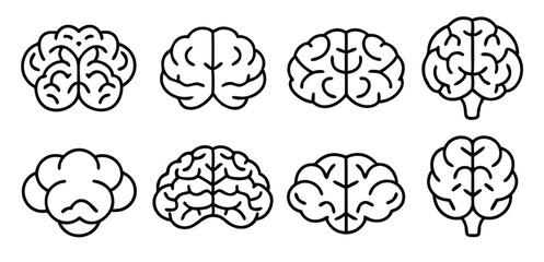 Human brain line art design illustration mental health vector
