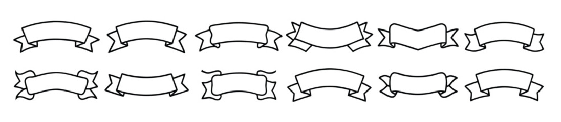 Ribbon frame line art design charming frame Vector