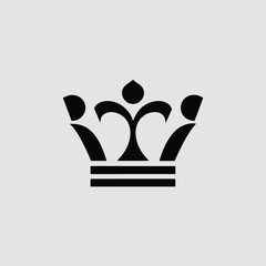 A black crown icon on a plain white background royal symbol