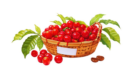 basket filled with ripe coffee