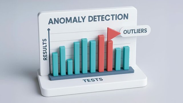 Anomaly detection test result comparison highlights outliers industry data with clear bar chart for analysis and decision variations and unusual