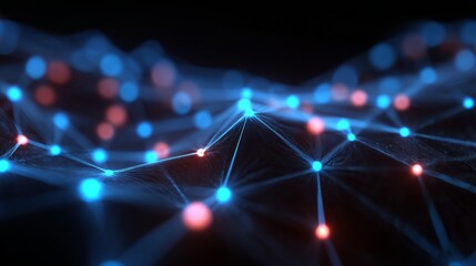 Digital Connectivity: Abstract illustration of interconnected data points forming a complex network, representing the digital world.