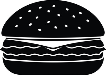 jumbo burger clean silhouette vector illustration