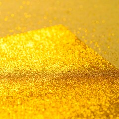 Obraz premium A close-up view of a glittering golden surface, showcasing a vibrant texture with subtle light reflections.