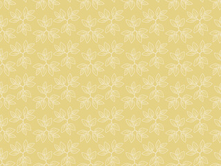 Elegant pale yellow background with a delicate, repeating pattern of stylized white leaves.  Perfect for websites, stationery, textile designs, and packaging.