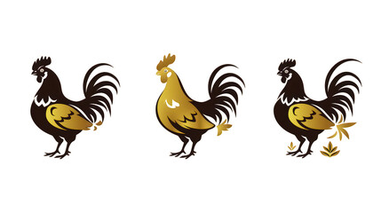 Obraz premium Elegant bantam silhouette with detailed feather strok