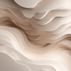 Abstract beige layered undulating curves