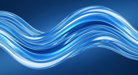 Abstract Blue Wave Design.