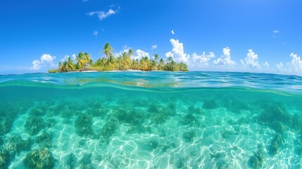 Fototapeta premium underwater panorama of a tropical reef in the caribbean