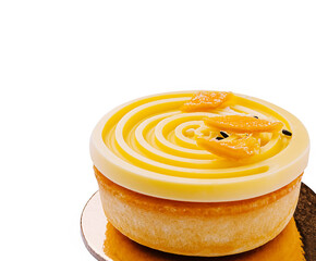 Delicious lemon tart decorated with vibrant citrus elements
