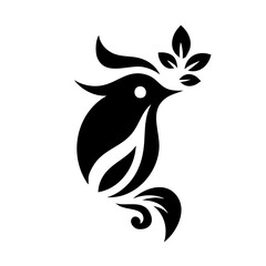 Bird Peace Leaves Stylized Peace Dove Logo Symbol