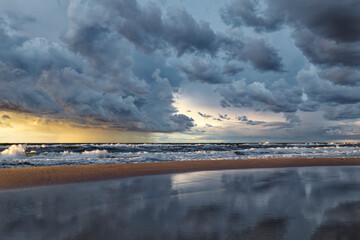 Colorful sunset over Baltic sea