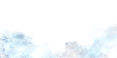 Wispy Cumulus Clouds with Blue Tones isolated on a transparent background weather