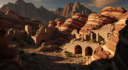 Ancient Ruins in Red Rock Canyon.