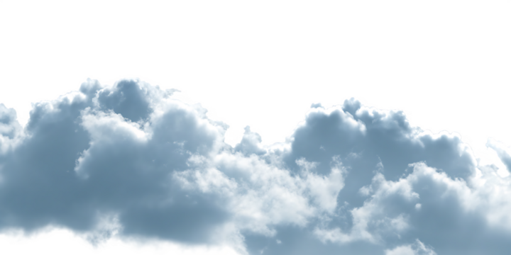 Wispy cumulus clouds with colorful halo isolated on a transparent background weather