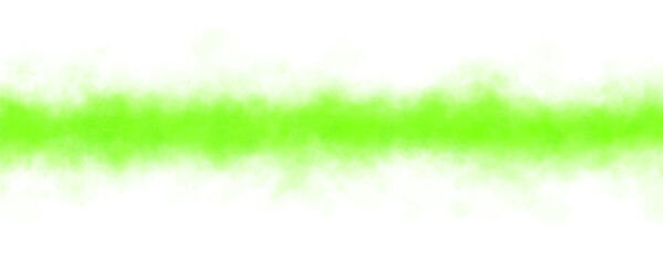 Horizontal stripe of green smoke with neon glow on transparent background, Ideal as mockup template sci fi energy stream or visual effect High resolution abstract background for modern design use © Nanotrillion