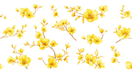 Obraz premium surface design of yellow blossoms on branch