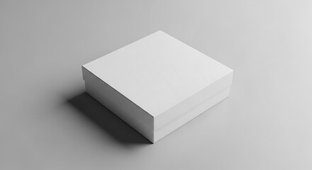 Blank White Box Mockup on Gray Background.