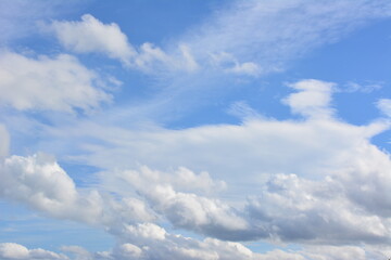 sky background with Vibrant Blue Sky with Puffy White Clouds