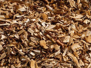A full frame of natural wood chips.
