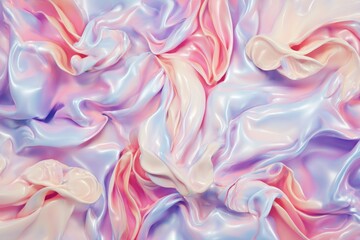 Swirling pastel abstract texture; smooth, glossy folds and curves