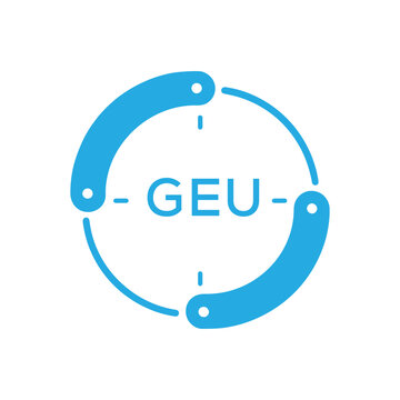 GEU Modern Company logo. GEU Circular Technology Logo design for entrepreneur and business. GEU best icon Digital Branding.
