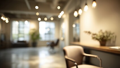 Blurred interior of a modern salon