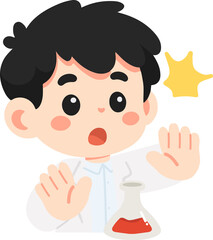 Cartoon Scientist Shocked by Experiment