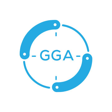 GGA Modern Company logo. GGA Circular Technology Logo design for entrepreneur and business. GGA best icon Digital Branding.
