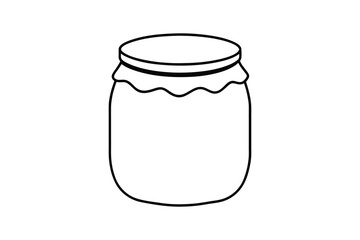 Jam jar line art vector illustration, Black Jam jar line art bundle 