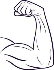 Strong Arm Muscle Icon – Fitness, Strength, Power, Gym, Workout Symbol