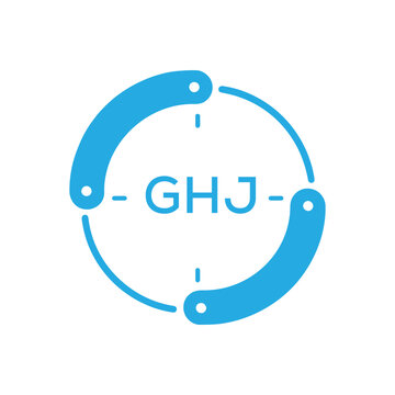 GHJ Modern Company logo. GHJ Circular Technology Logo design for entrepreneur and business. GHJ best icon Digital Branding.
