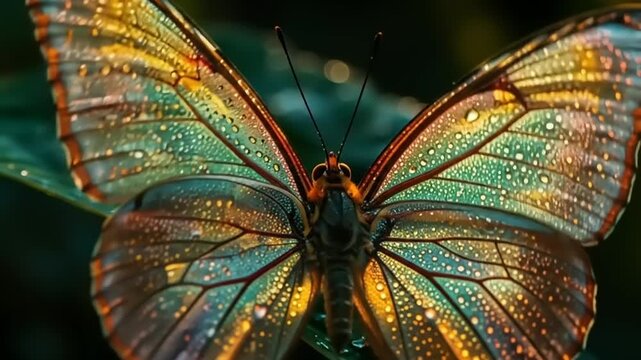 Jewel Butterfly Wings with Macro, Nature, and Insect.