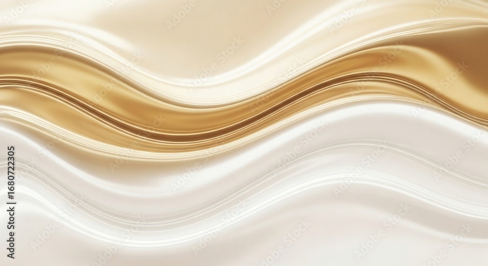 Canvas Prints smooth flowing waves of gold and pearl with soft highlights