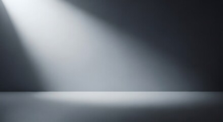 Spotlight illuminates a dark room with a smooth floor