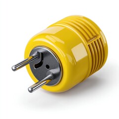 Yellow Electrical Plug Adapter with Metal Pins power