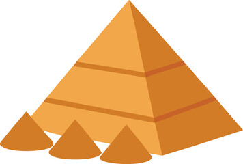 Ancient Pyramid Illustration on White Background