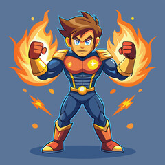 illustration of cartoon superhero