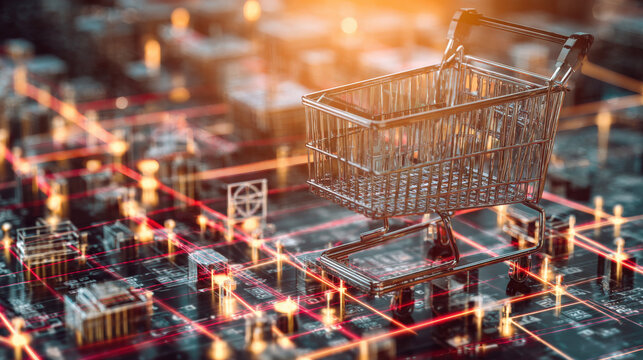 A digital marketplace interface showcasing various software products, with interactive, clickable options and a secure cart and checkout system reflecting the online sales process for software product